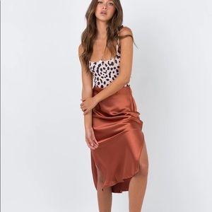Princess Polly CLEO LAVOE MIDI SKIRT RUST US 0